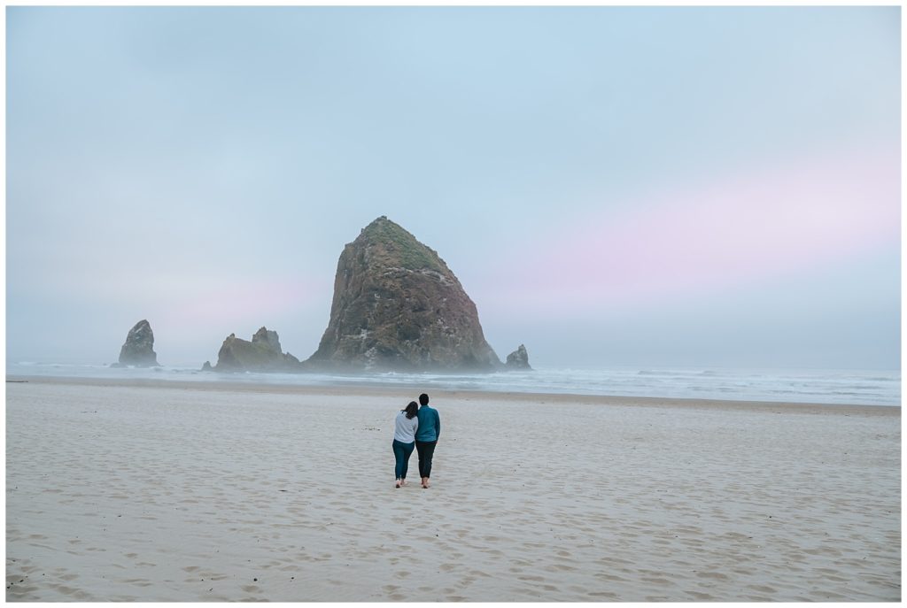Eloping on the Northern Oregon Coast at Cannon Beach and the iconic Haystack Rock that everyone loves.
