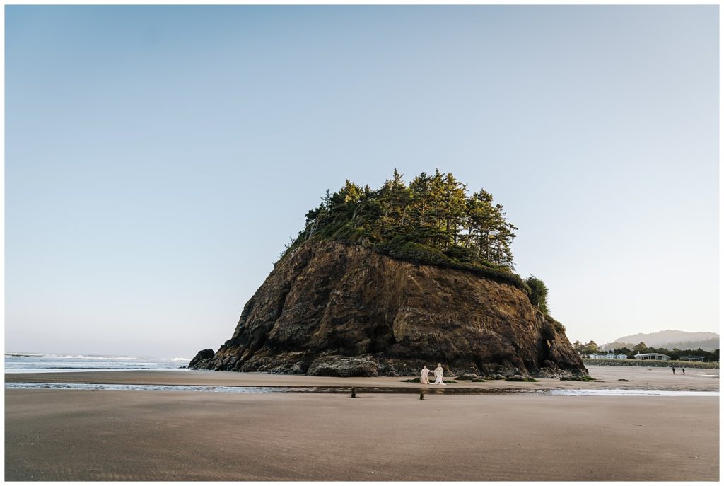 Eloping on the Northern Oregon Coast at Proposal Rock in the sleepy town of Neskowin.