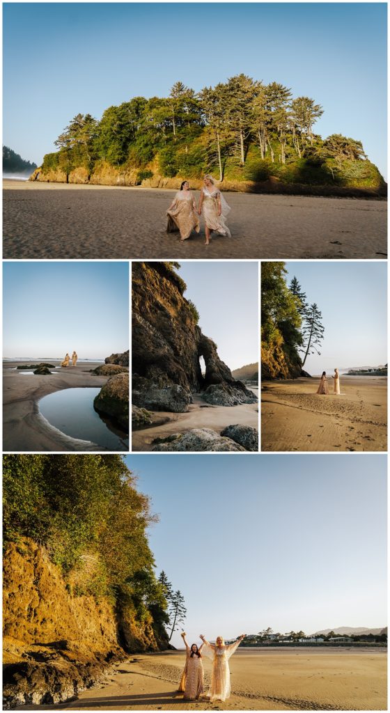 Eloping on the Northern Oregon Coast at Proposal Rock is recommended at low tide.