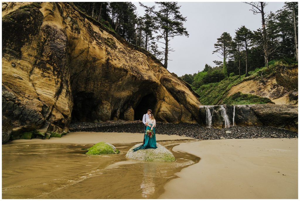 Plan to get wet when eloping on the Northern Oregon Coast during rainy season.
