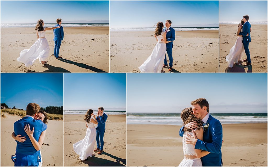 Cannon Beach Micro Wedding on the northern Oregon Coast with private dinner at The Bistro in Cannon Beach, OR