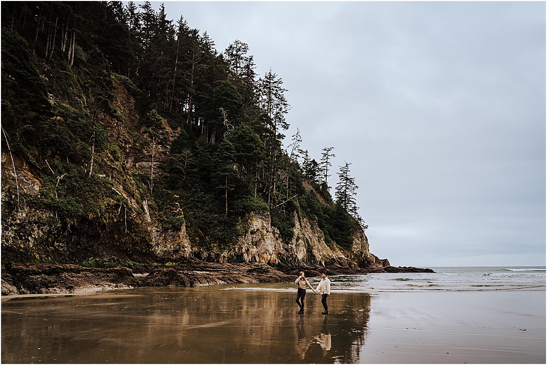 Oregon Coast Engagement Session at Short Sands Beach in Arch Cape, OR