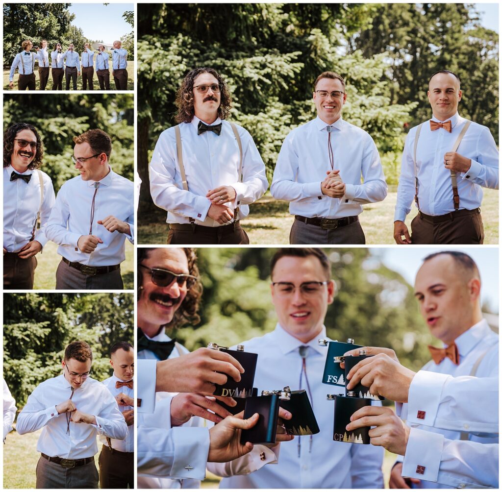 Groom Prep from Horning's Hideout Lakeside Forest Wedding