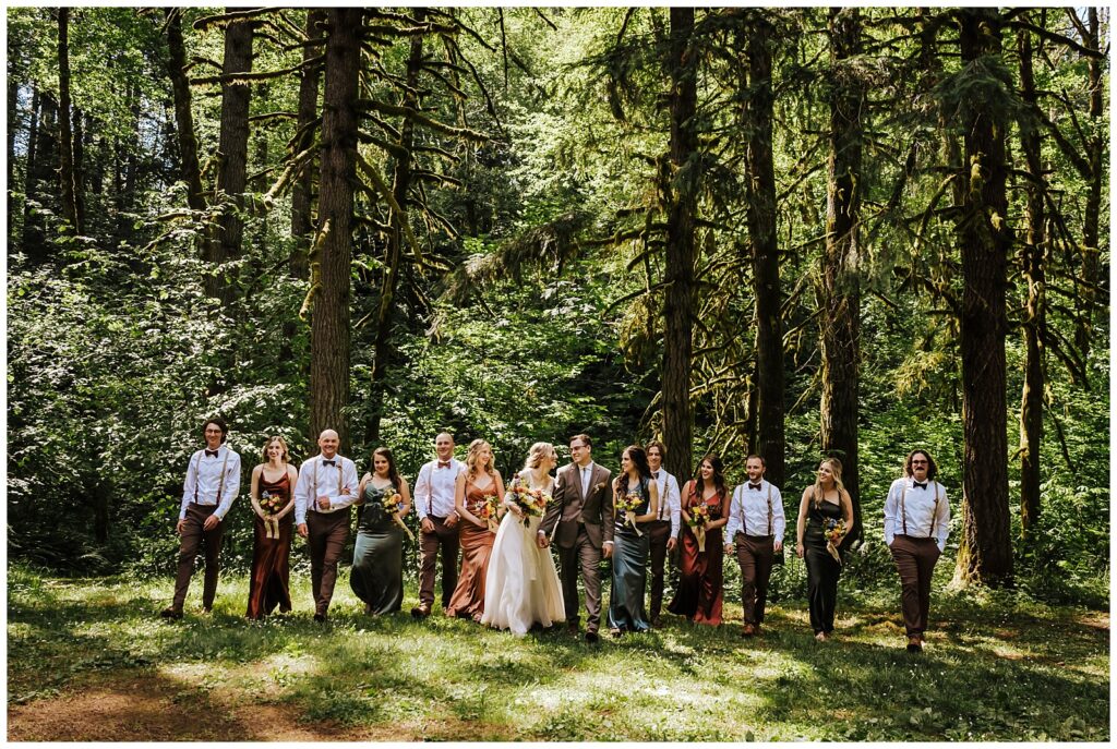 Wedding Party at Horning's Hideout Lakeside Forest Wedding Summer of 2023