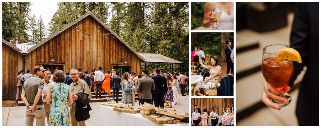 camp colton forest wedding reception