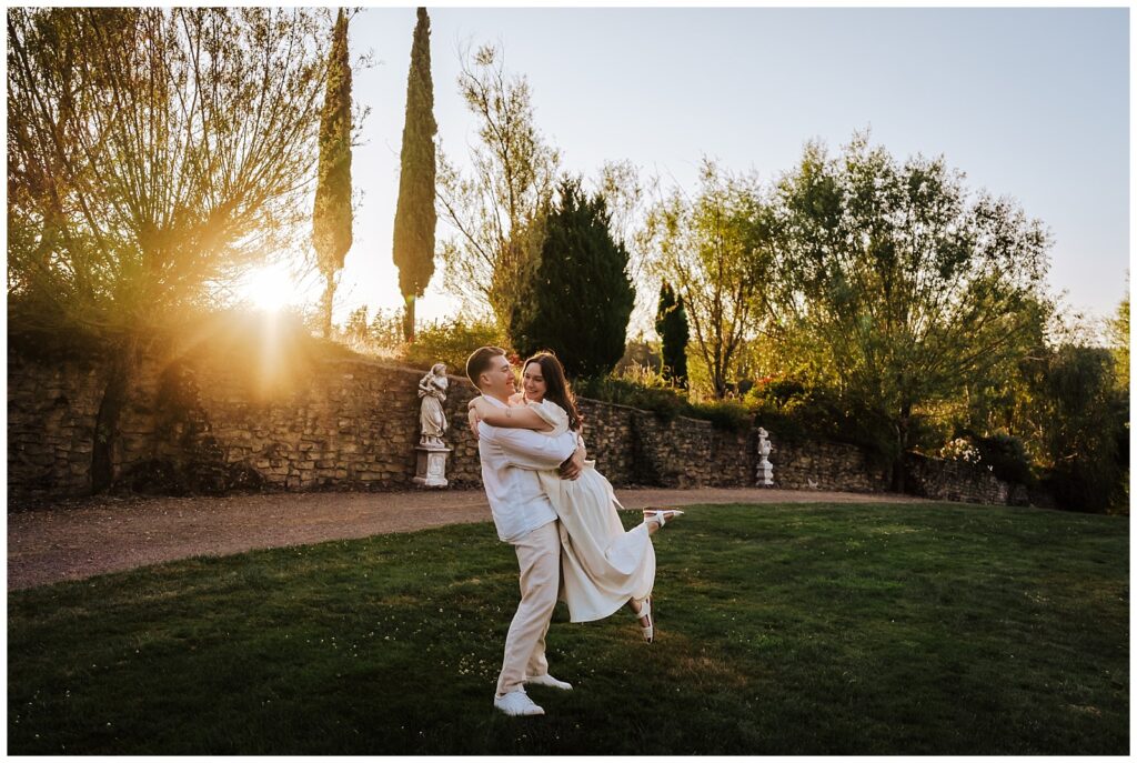 Villa Catalana Cellars Summer Engagement Couple's Session with sunset flair