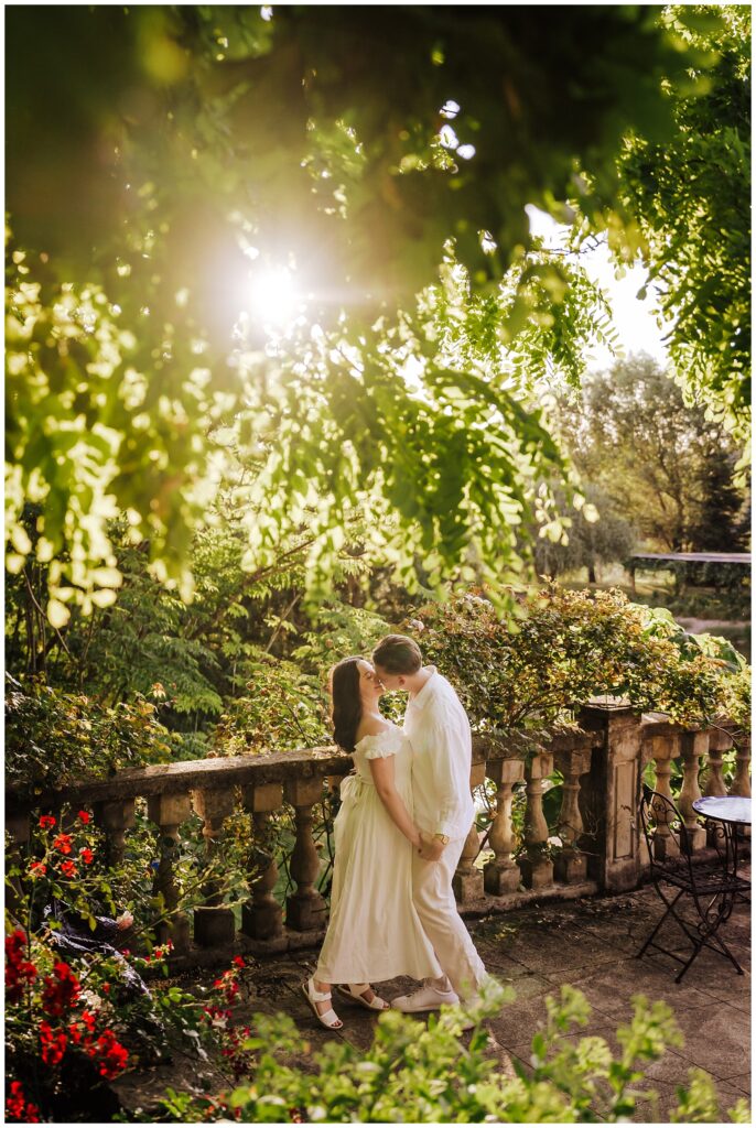 Villa Catalana Cellars botanical gardens Summer Engagement couple's photos 