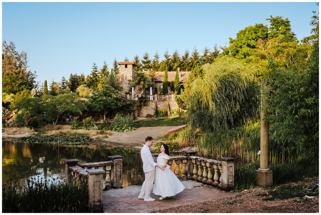 European Villa Catalana Cellars couple's engagement photos 